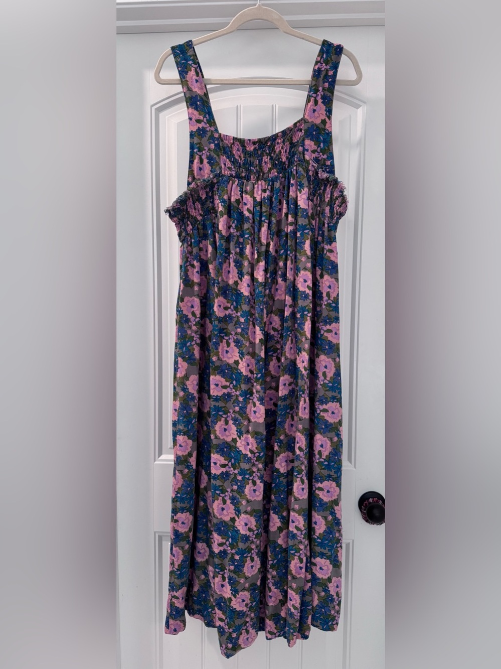 NATURAL LIFE Pink & Blue Floral Smocked Sundress